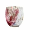 Artistica - Deruta Of Italy Murano Murrina Style: Stemless Wine/water Glass Fully Hand Made (White Mix) Barware