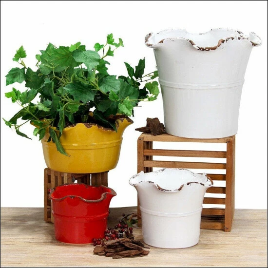 Artistica - Deruta Of Italy Scavo Giardini-Garden: Small Planter Vase With Fluted Rim Plants & Planters Giardini-garden Scavo 5 Artistica - Deruta Of Italy Scavo Giardini-Garden: Small Planter Vase With Fluted Rim Plants & Planters Giardini-garden Scavo - Image 3