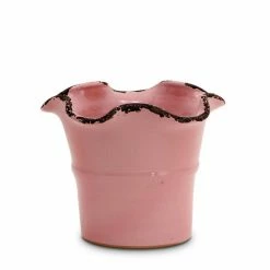 Artistica - Deruta Of Italy Scavo Giardini Garden: Medium Planter Vase With Fluted Rim Pale Rose Plants & Planters Pink