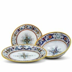Artistica - Deruta Of Italy Ricco Deruta Deluxe: Serving Set Charger + Salad Pasta Bowl + Oval Platter Serveware