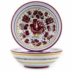 Artistica - Deruta Of Italy Orvieto Red Rooster: Coupe Pasta/Soup Bowl Dining & Tabletop