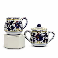 Artistica - Deruta Of Italy Orvieto Blue Rooster: Sugar And Creamer Serveware
