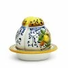 Artistica - Deruta Of Italy Limoncini: 'the Better Half' Salt And Pepper Set With Tray/Saucer Serveware