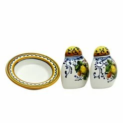 Artistica - Deruta Of Italy Limoncini: 'the Better Half' Salt And Pepper Set With Tray/Saucer Serveware -Artistica - Deruta of Italy Shop unnamed file 1166