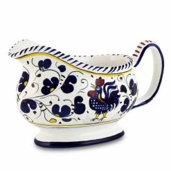 Artistica - Deruta Of Italy Orvieto Blue Rooster: Gravy Sauce Boat Serveware
