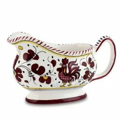 Artistica - Deruta Of Italy Orvieto Red Rooster: Gravy Sauce Boat Serveware