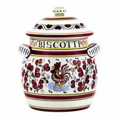 Artistica - Deruta Of Italy Orvieto Red Rooster: Traditional Biscotti Jar Kitchen