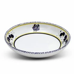 Artistica - Deruta Of Italy Orvieto Blue Rooster: Risotto/Pasta/Cioppino Round Shallow Coupe Bowl Dinnerware & Flatware
