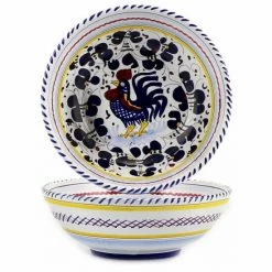 Artistica - Deruta Of Italy Orvieto Blue Rooster: Soup Pasta Coupe Bowl Dinnerware & Flatware