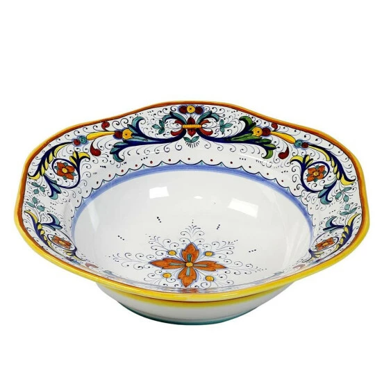 Artistica - Deruta Of Italy Ricco Deruta: Hexagonal Lg Salad Pasta Bowl Serveware Default Title 3 Artistica - Deruta Of Italy Ricco Deruta: Hexagonal Lg Salad Pasta Bowl Serveware Default Title