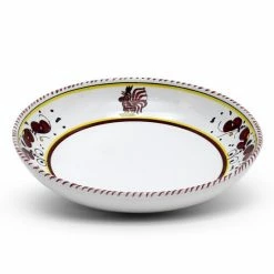Artistica - Deruta Of Italy Orvieto Red Rooster: Risotto/pasta/cioppino Round Shallow Coupe Bowl Serveware
