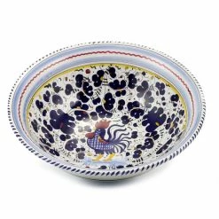Artistica - Deruta Of Italy Orvieto Blue Rooster: Large Pasta/Salad Serving Bowl Serveware