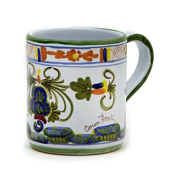 Artistica - Deruta Of Italy Faenza-Carnation: Mug Drinkware White 4 Artistica - Deruta Of Italy Faenza-Carnation: Mug Drinkware White - Image 2
