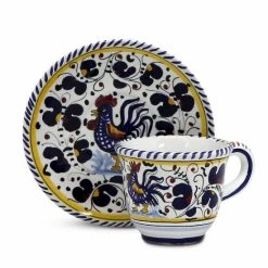 Artistica - Deruta Of Italy Orvieto Blue Rooster: Espresso Cup And Saucer Drinkware