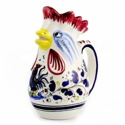 Artistica - Deruta Of Italy Orvieto Blue Rooster: Rooster Of Fortune Pitcher (1 Liter 34 Oz 1 Qt) Drinkware