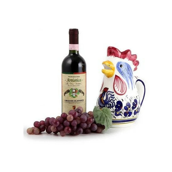 Artistica - Deruta Of Italy Orvieto Blue Rooster: Rooster Of Fortune Pitcher (1 Liter 34 Oz 1 Qt) Drinkware 6 Artistica - Deruta Of Italy Orvieto Blue Rooster: Rooster Of Fortune Pitcher (1 Liter 34 Oz 1 Qt) Drinkware - Image 4