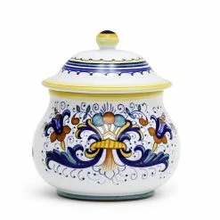 Artistica - Deruta Of Italy Ricco Deruta: New Garlic/Onion Jar Keeper Short Belly Kitchen