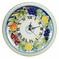 Artistica - Deruta Of Italy Deruta Frutta: Round Wall Clock Dec Frutta Decor White