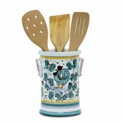Artistica - Deruta Of Italy Orvieto Green Rooster: Utensil Holder Tools & Accessories