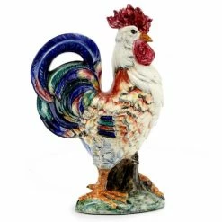 Artistica - Deruta Of Italy Rooster Of Fortune: Alberto Large Ceramic Rooster Of Fortune Decorative Accents Multi