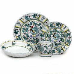 Artistica - Deruta Of Italy Orvieto Green Rooster: 4 Pieces Place Setting Dining & Tabletop