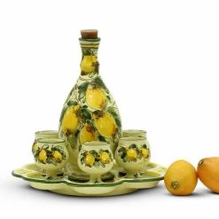 Artistica - Deruta Of Italy Toscana: Limoncello Set On Tray (6 Cups And Tray And Decanter) Dining & Tabletop