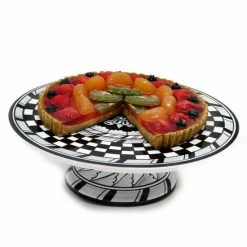 Artistica - Deruta Of Italy Deruta Vario Bw: Footed Cake Stand Dining & Tabletop Grey/black