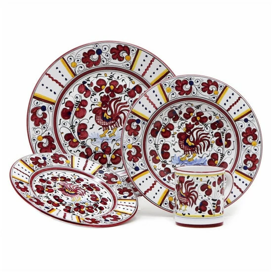 Artistica - Deruta Of Italy Orvieto Red Rooster: 4 Pieces Place Setting Dining & Tabletop 3 Artistica - Deruta Of Italy Orvieto Red Rooster: 4 Pieces Place Setting Dining & Tabletop