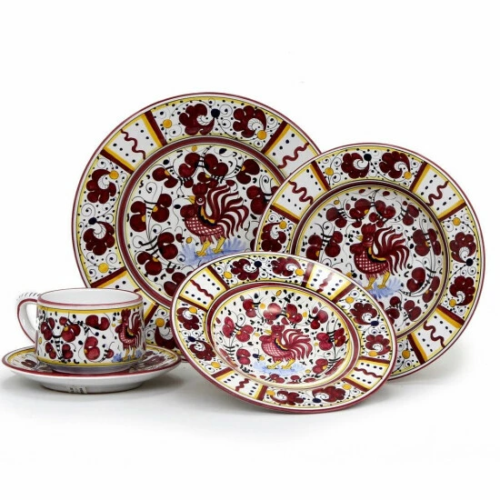 Artistica - Deruta Of Italy Orvieto Red Rooster: 5 Pieces Place Setting Dining & Tabletop 3 Artistica - Deruta Of Italy Orvieto Red Rooster: 5 Pieces Place Setting Dining & Tabletop