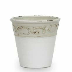 Artistica - Deruta Of Italy Scavo Colore: Small Cachepot Vase Garden White