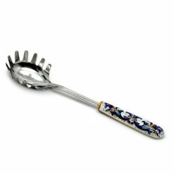 Artistica - Deruta Of Italy Ricco Deruta Deluxe: Ceramic Handle Spaghetti Tong With 18/10 Stainless Steel Cutlery Tools & Accessories