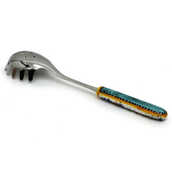 Artistica - Deruta Of Italy Ricco Deruta Deluxe: Ceramic Handle Spaghetti Tong With 18/10 Stainless Steel Cutlery Tools & Accessories 4 Artistica - Deruta Of Italy Ricco Deruta Deluxe: Ceramic Handle Spaghetti Tong With 18/10 Stainless Steel Cutlery Tools & Accessories - Image 2