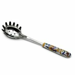 Artistica - Deruta Of Italy Raffaellesco Deluxe: Ceramic Handle Spaghetti Tong With 18/10 Stainless Steel Cutlery Tools & Accessories