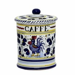 Artistica - Deruta Of Italy Orvieto Blue Rooster: Caffe' (Coffee) Container Canister Tools & Accessories