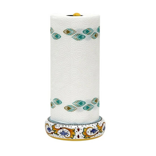 Artistica - Deruta Of Italy Perugino: Upright Towel Paper Roll Holder Dining & Tabletop White 3 Artistica - Deruta Of Italy Perugino: Upright Towel Paper Roll Holder Dining & Tabletop White