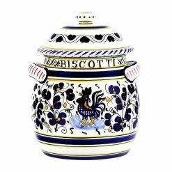 Artistica - Deruta Of Italy Orvieto Blue Rooster: Traditional Biscotti Jar Tools & Accessories