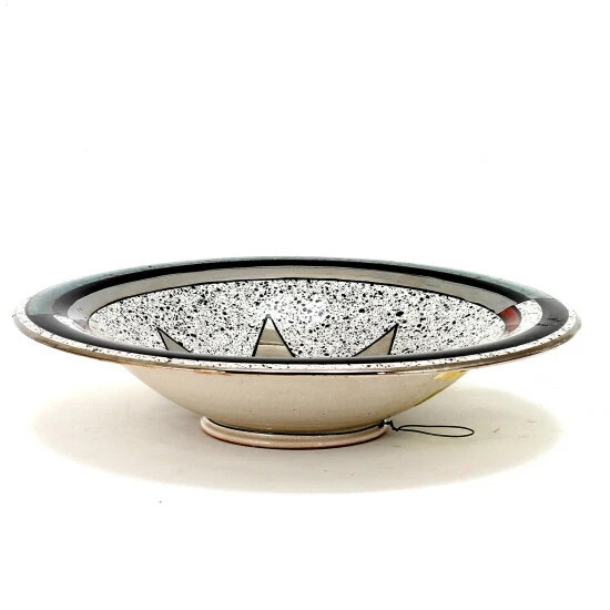 Artistica - Deruta Of Italy Moderno: Ceramic Bowl Geometric Metalic Platinum Design Decor Multi 4 Artistica - Deruta Of Italy Moderno: Ceramic Bowl Geometric Metalic Platinum Design Decor Multi - Image 2