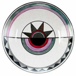 Artistica - Deruta Of Italy Moderno: Ceramic Wall Plate Geometric Metalic Platinum Design Decor