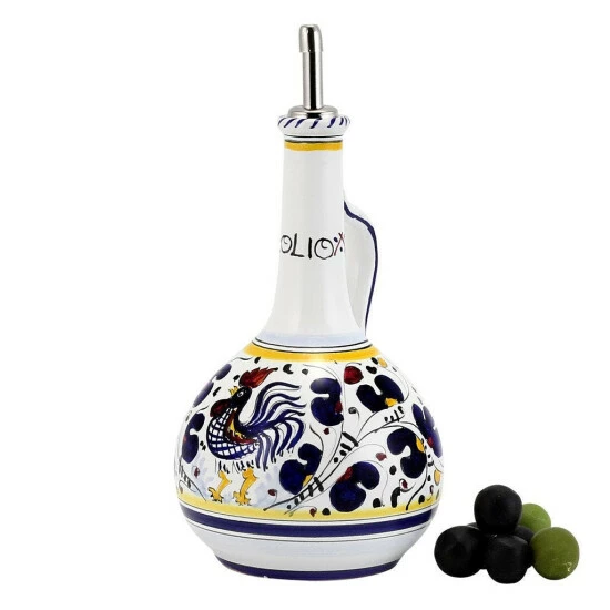 Artistica - Deruta Of Italy Orvieto Blue Rooster: Bundle With Utensil Holder + Olive Oil Dispenser + Biscotti Jar Dining & Tabletop 4 Artistica - Deruta Of Italy Orvieto Blue Rooster: Bundle With Utensil Holder + Olive Oil Dispenser + Biscotti Jar Dining & Tabletop - Image 2