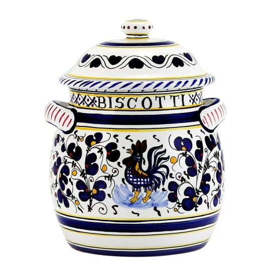 Artistica - Deruta Of Italy Orvieto Blue Rooster: Bundle With Utensil Holder + Olive Oil Dispenser + Biscotti Jar Dining & Tabletop 5 Artistica - Deruta Of Italy Orvieto Blue Rooster: Bundle With Utensil Holder + Olive Oil Dispenser + Biscotti Jar Dining & Tabletop - Image 3