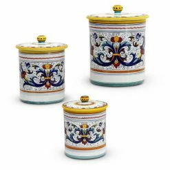 Artistica - Deruta Of Italy Ricco Deruta Deluxe: Canister 3-pcs Set(Medium, Large, X Large) Tools & Accessories