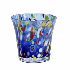 Artistica - Deruta Of Italy Murano Murrina Style: Drinkware Flared Tumbler Fully Hand Made (Blue Mix) -Artistica - Deruta of Italy Shop unnamed file 196