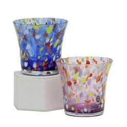 Artistica - Deruta Of Italy Murano Murrina Style: Drinkware Flared Tumbler Fully Hand Made (Blue Mix) -Artistica - Deruta of Italy Shop unnamed file 197