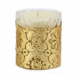 Artistica - Deruta Of Italy Crystal Candles: Bass Relief Design With Gold Leaf Finish Candles & Home Fragrances
