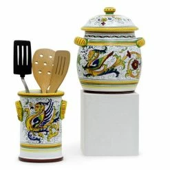 Artistica - Deruta Of Italy Raffaellesco: Bundle With Utensil Holder & Biscotti Jar Tools & Accessories
