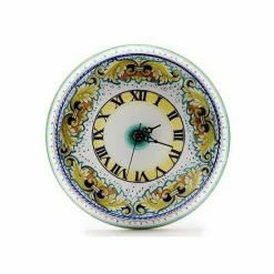 Artistica - Deruta Of Italy Deruta Vario: Round Wall Clock Dec Foglie Verdi Decor