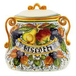 Artistica - Deruta Of Italy Frutta: Oval Biscotti Jar Dining & Tabletop