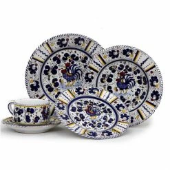 Artistica - Deruta Of Italy Orvieto Blue Rooster: 5 Pieces Place Setting Dining & Tabletop