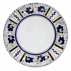 Artistica - Deruta Of Italy Orvieto Blue Rooster: Dinner Plate (White Center) Dinnerware & Flatware