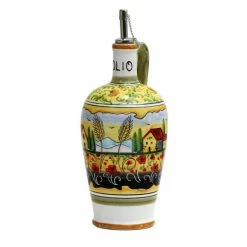 Artistica - Deruta Of Italy Colli Umbri: Umbrian Landscape Olive Oil Bottle With Metal Capped Dispenser Tools & Accessories